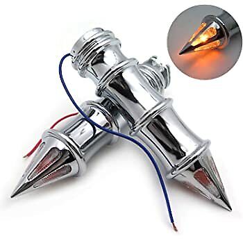 Manopole con frecce LED spike cromate Harley Davidson bobber Sportster Dyna Softail